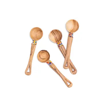 Hand-Carved Beaded Tea Spoon