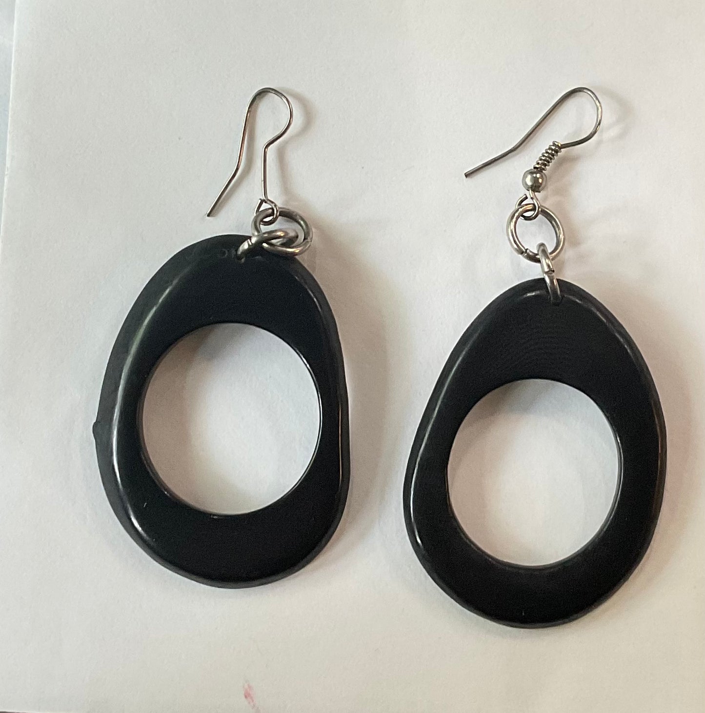 Tagua Hollow Slice Earrings