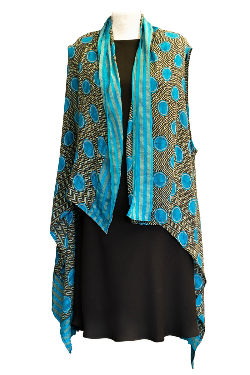 Pure Silk Kimono-Sleeved Vest