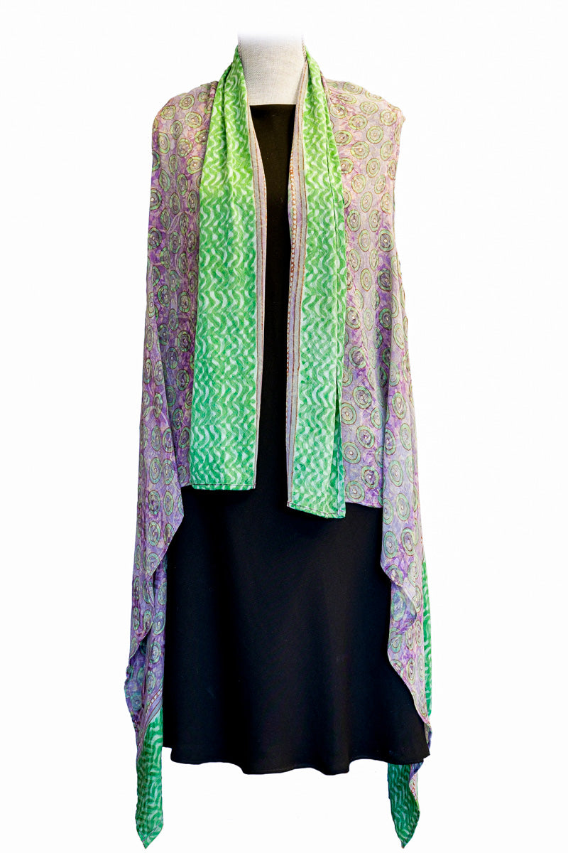 Pure Silk Kimono-Sleeved Vest