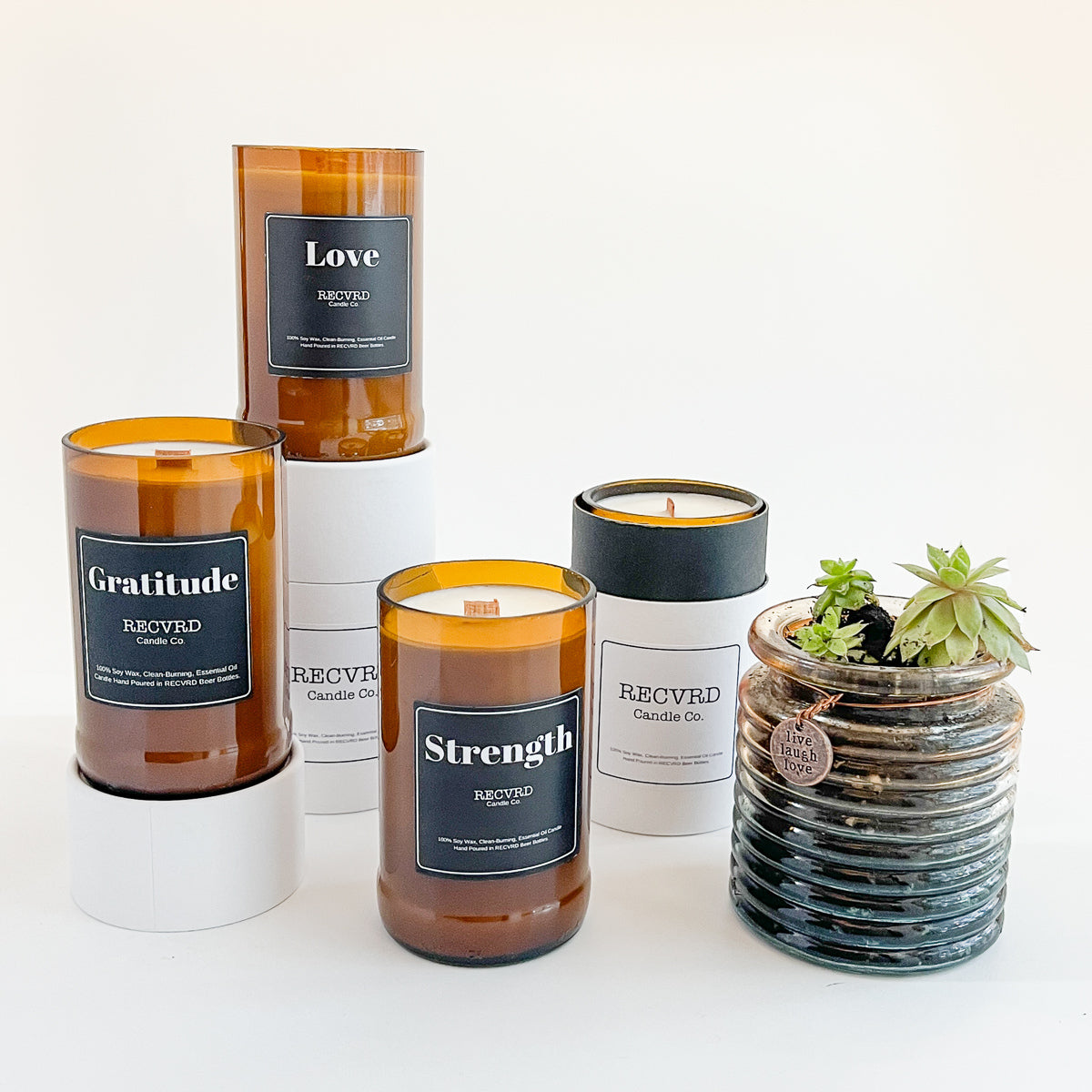 Soy Candles in Beer Bottle Container