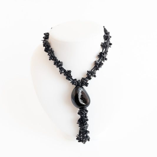 Melon Seed & Tagua Necklace - Black