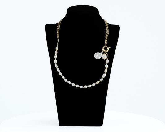 Margarita Pearl and Gold Bead Necklace