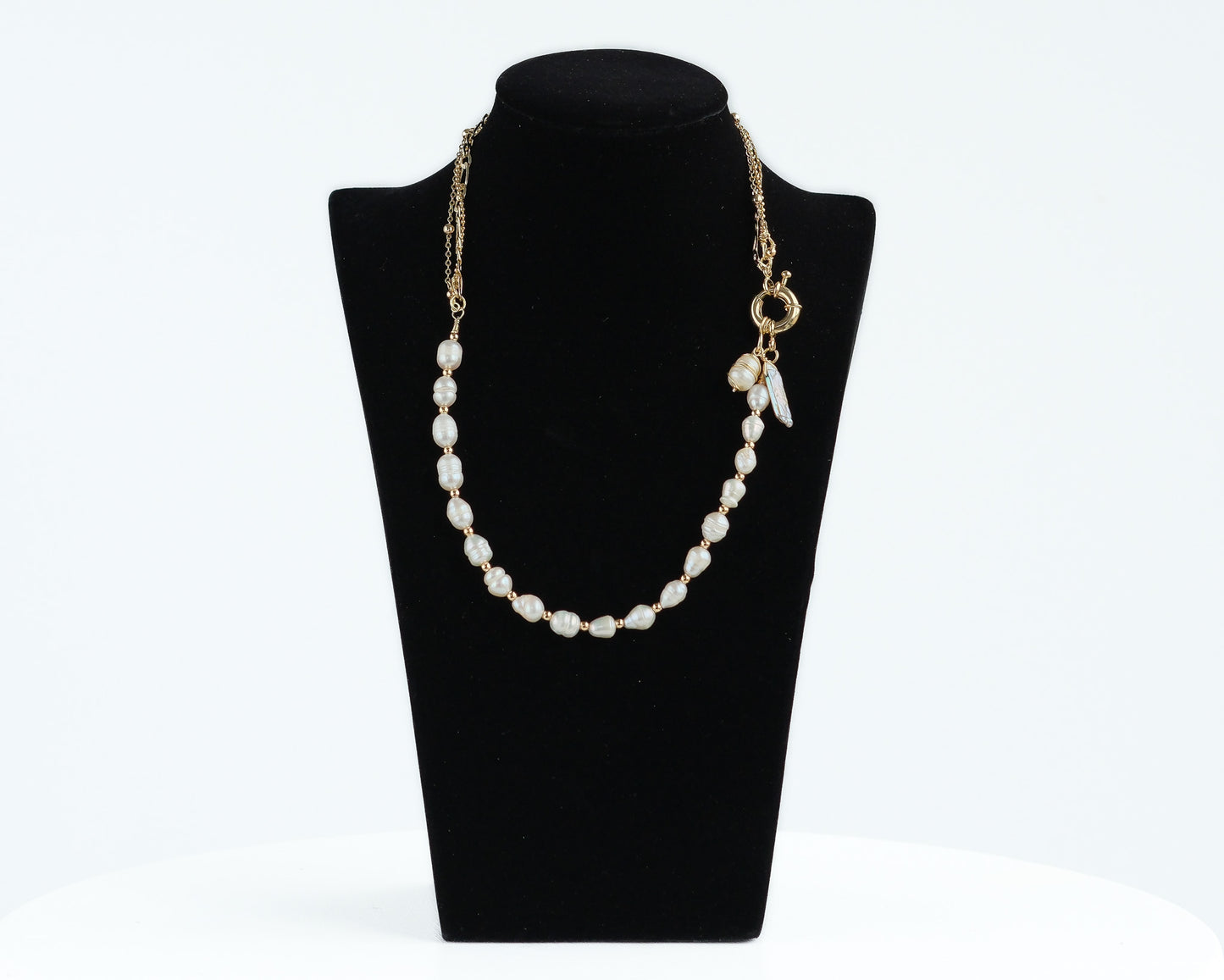 Margarita Pearl and Gold Bead Necklace