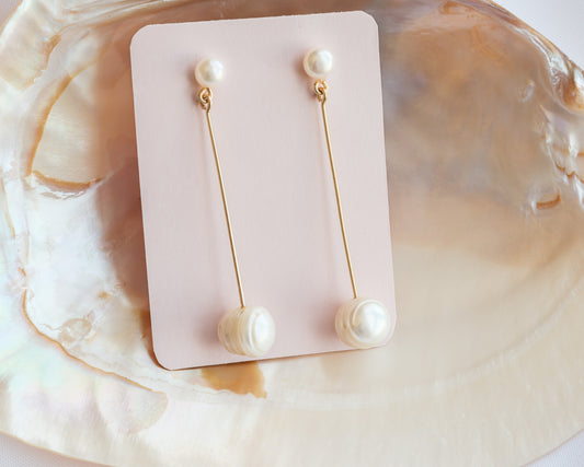 Pearl stud and drop earrings