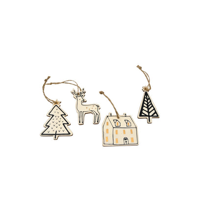 Wooden Christmas ornaments or gift tags