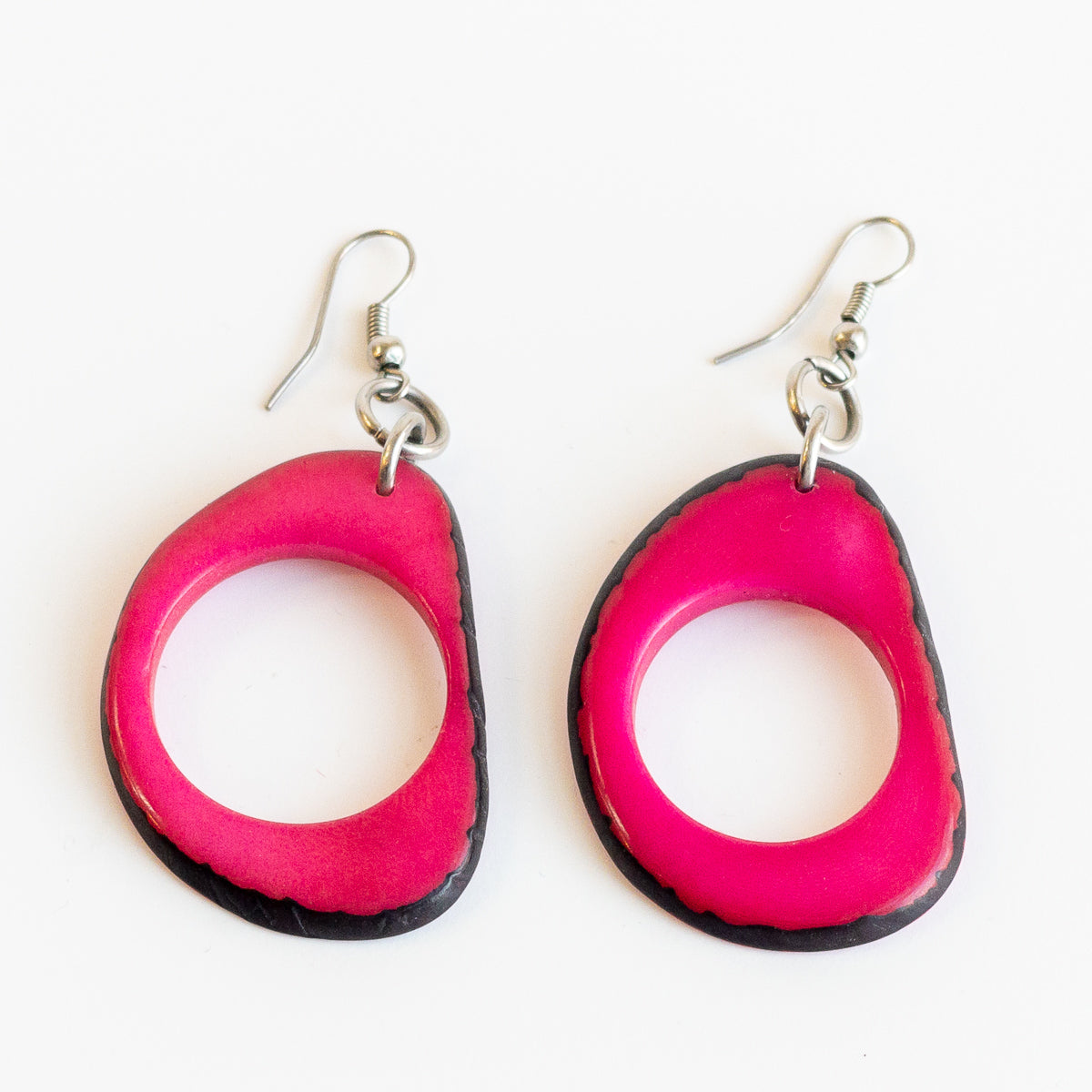 Tagua Hollow Slice Earrings
