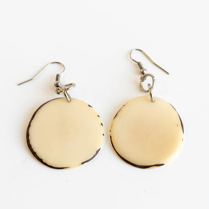 Tagua Solid Slice Earrings