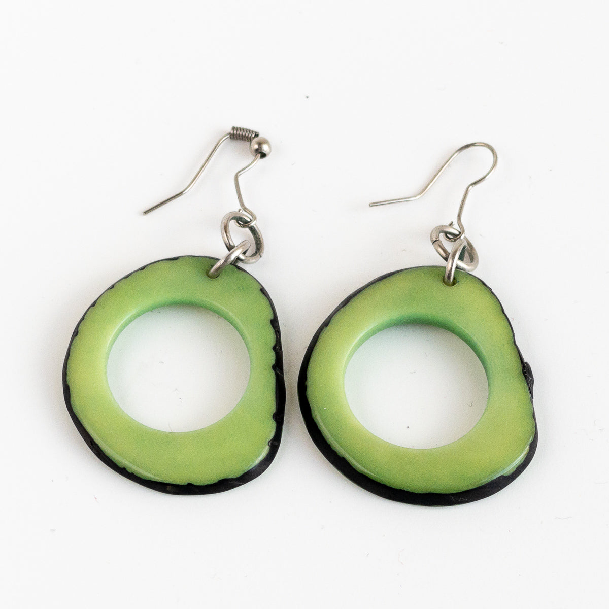 Tagua Hollow Slice Earrings
