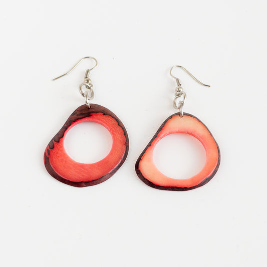 Tagua Hollow Slice Earrings