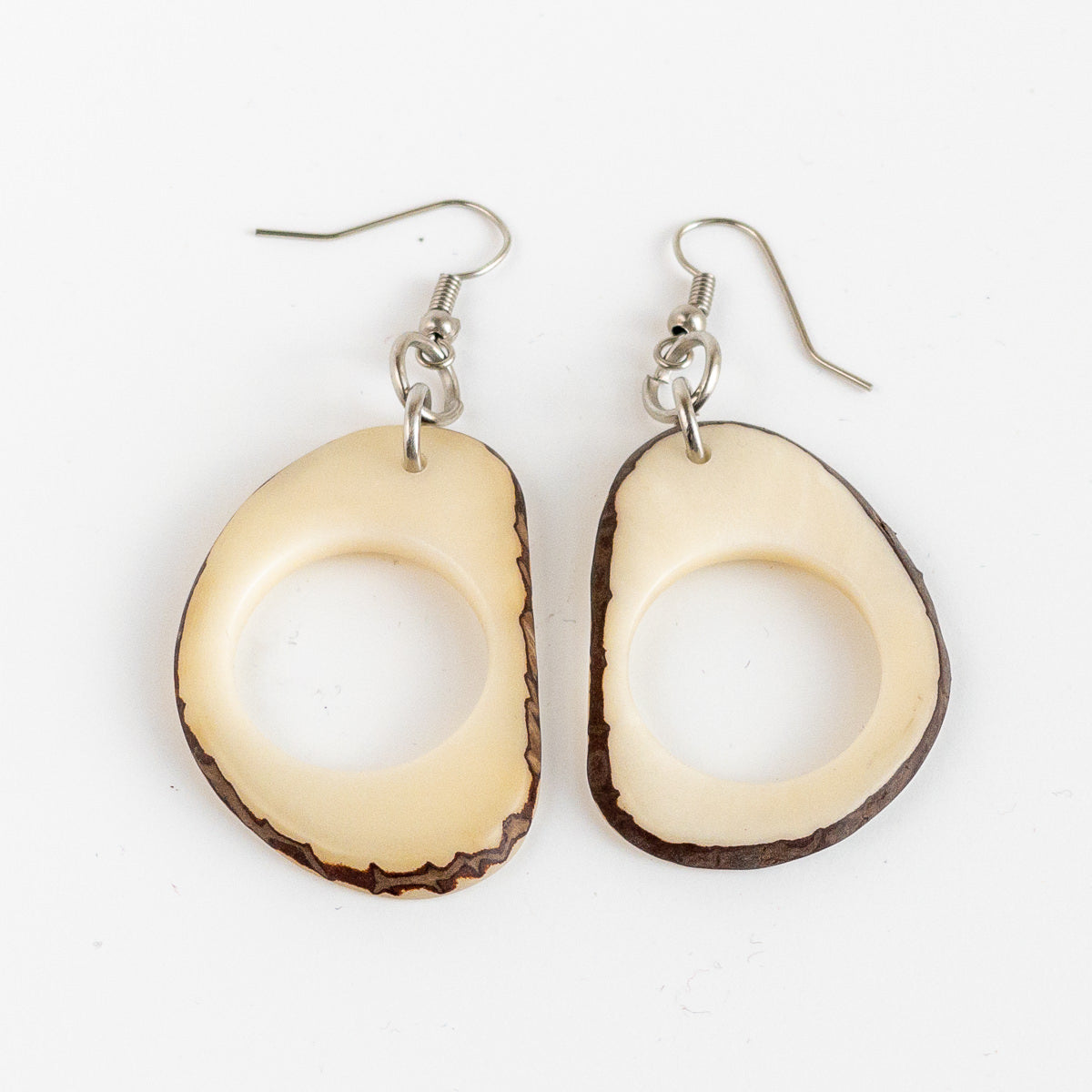 Tagua Hollow Slice Earrings