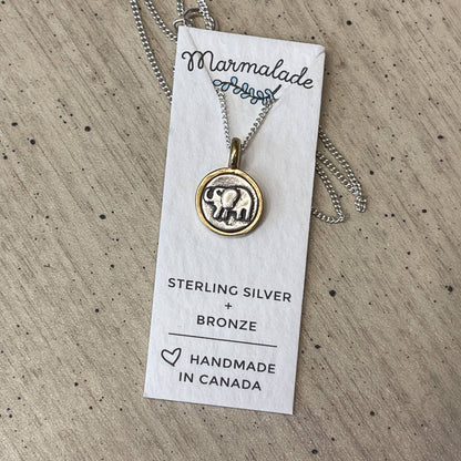 Silver & Bronze Charms with Chain