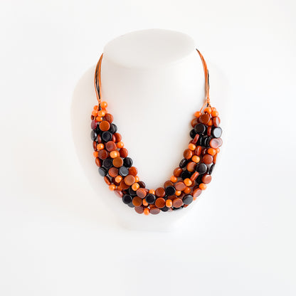 Tagua Small Disc & Bead Necklace