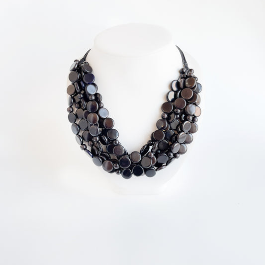 Tagua Small Disc & Bead Necklace