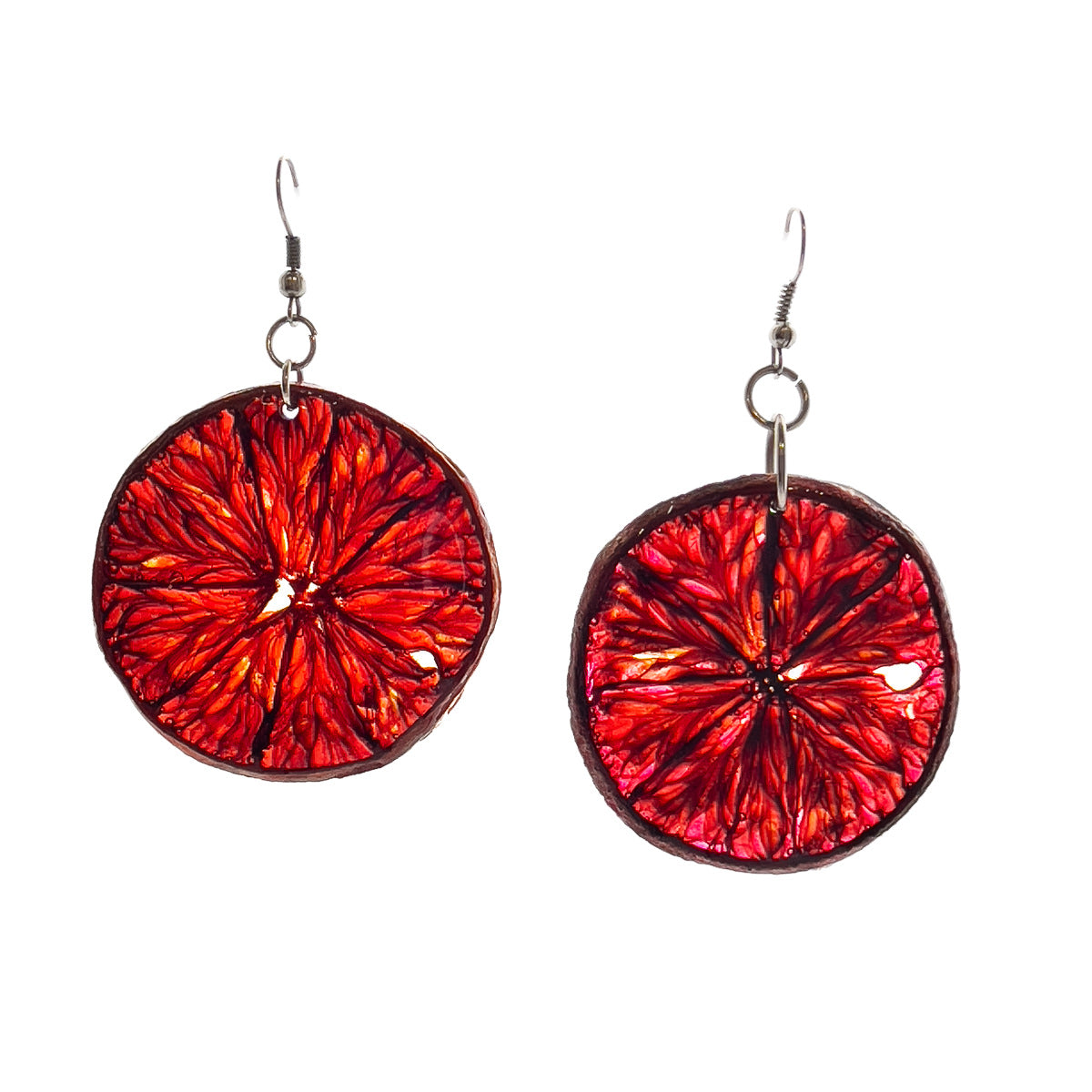 Fruit Slice Earrings - Orange