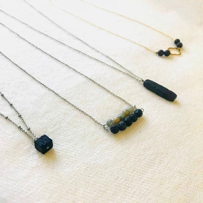 Handcrafted Lava Stone Aroma Necklaces