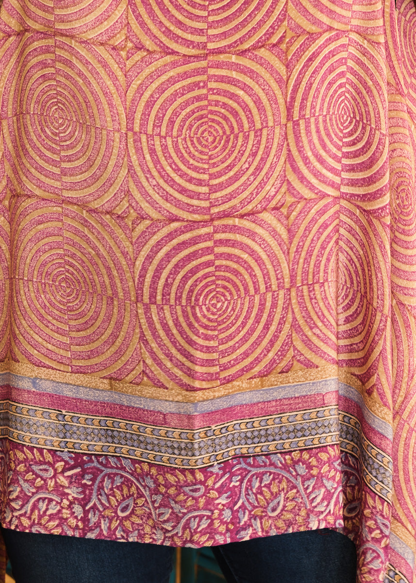 Pure Silk Kimono-Sleeved Vest