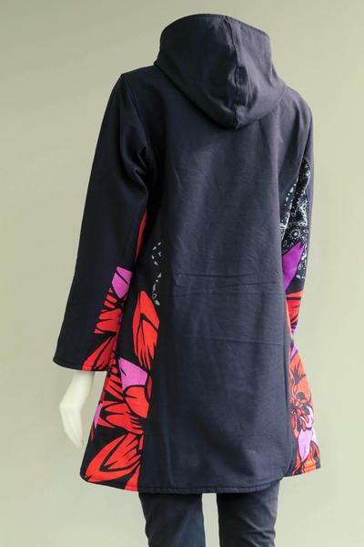 Floral Canvas Fleece-Lined Jacket