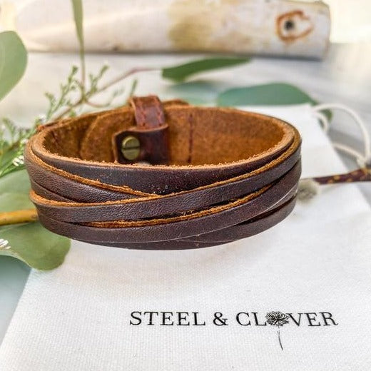 Steel & Clover - Rycroft Leather Cuff Brown