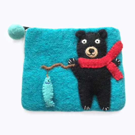 Black Bear Fishing Mini Purse