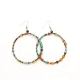 Beaded Hoop Earrings Multi