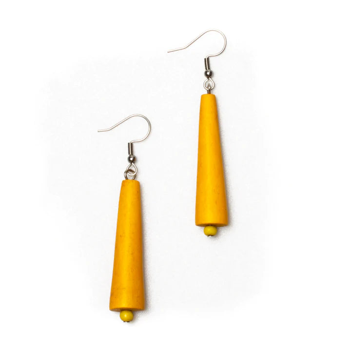 Wooden Cone Earrings - BB6217