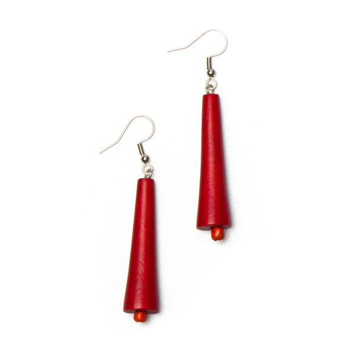 Wooden Cone Earrings - BB6217