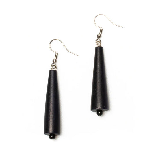 Wooden Cone Earrings - BB6217