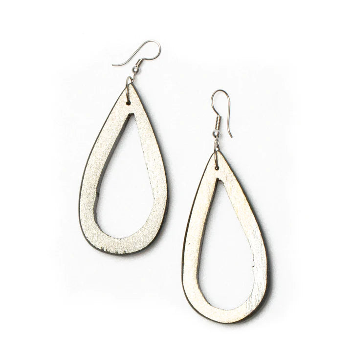 Tear Drop Wooden Earrings  FB6204