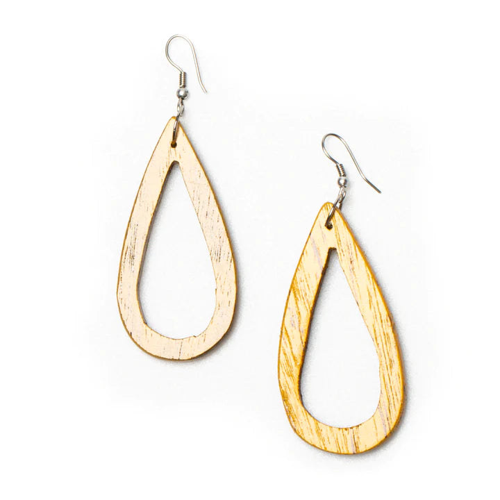 Tear Drop Wooden Earrings  FB6204