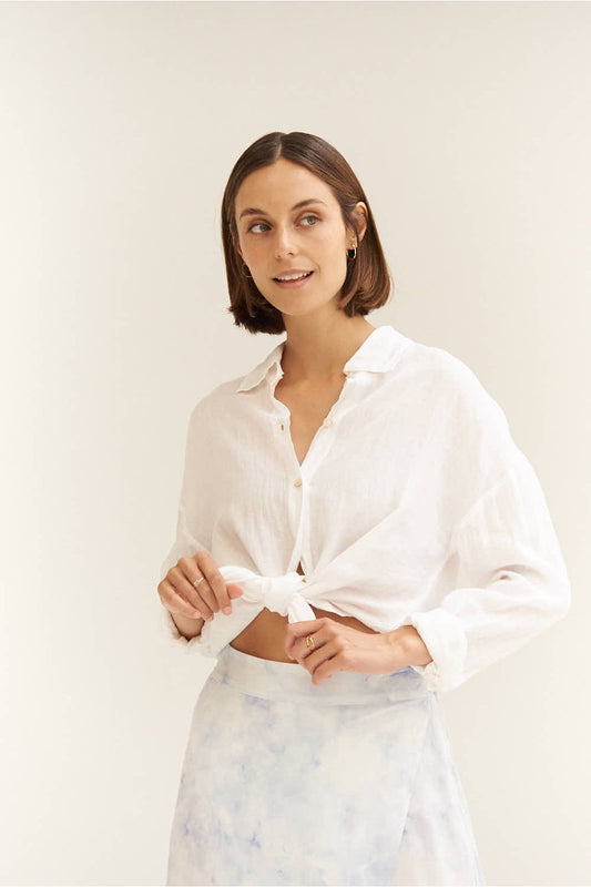 Oversize Linen Shirt - Calcinu